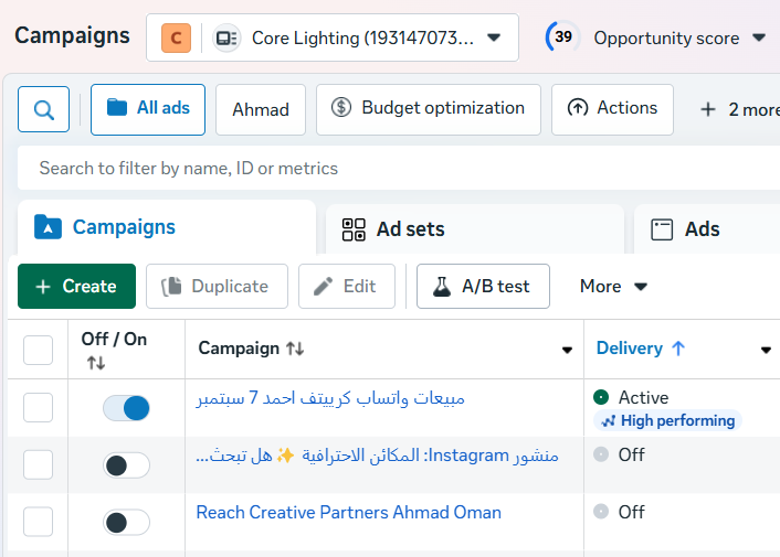 Campaign results dashboard